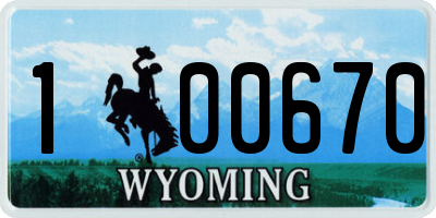 WY license plate 100670