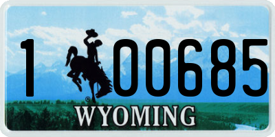 WY license plate 100685