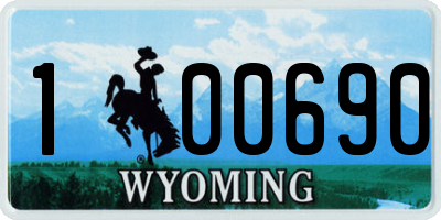 WY license plate 100690