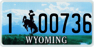WY license plate 100736