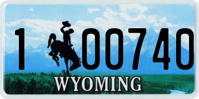 WY license plate 100740