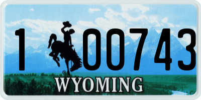 WY license plate 100743