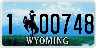 WY license plate 100748