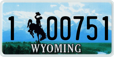 WY license plate 100751
