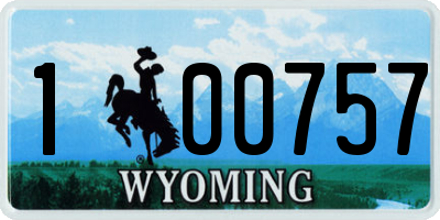 WY license plate 100757