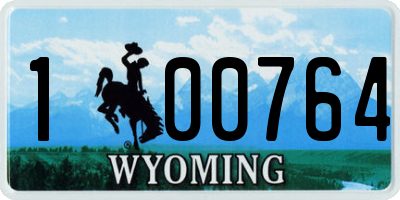 WY license plate 100764