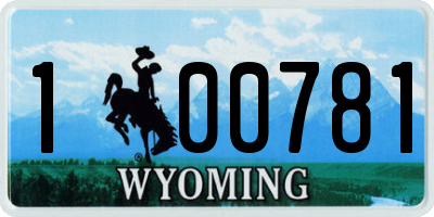 WY license plate 100781