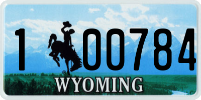 WY license plate 100784