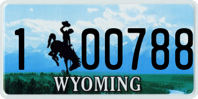 WY license plate 100788