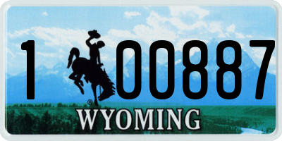 WY license plate 100887