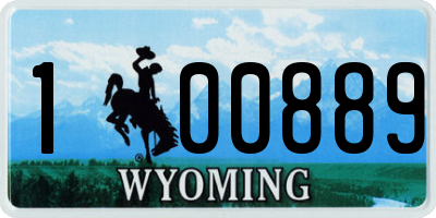 WY license plate 100889