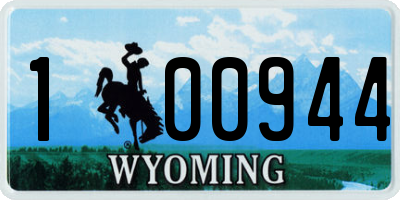 WY license plate 100944