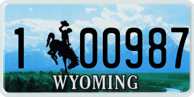 WY license plate 100987