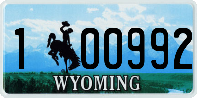 WY license plate 100992