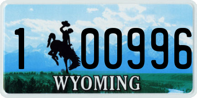 WY license plate 100996