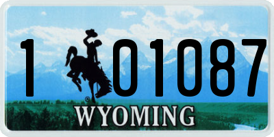 WY license plate 101087