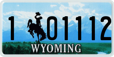 WY license plate 101112