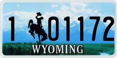 WY license plate 101172