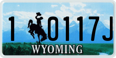 WY license plate 10117J