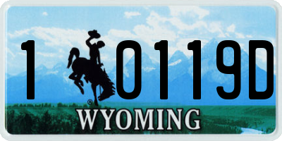 WY license plate 10119D