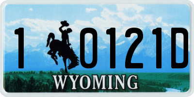 WY license plate 10121D
