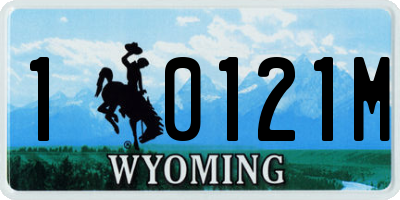 WY license plate 10121M