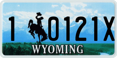 WY license plate 10121X