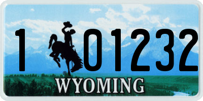 WY license plate 101232