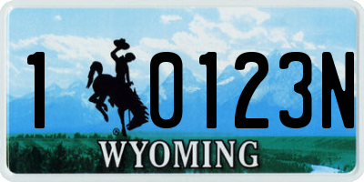 WY license plate 10123N
