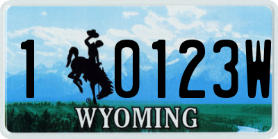 WY license plate 10123W