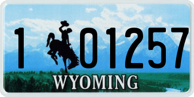 WY license plate 101257