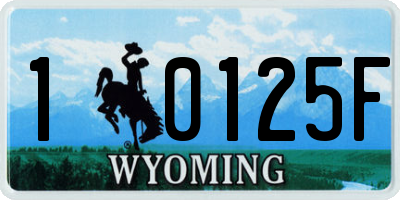 WY license plate 10125F