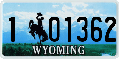 WY license plate 101362