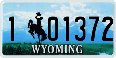 WY license plate 101372