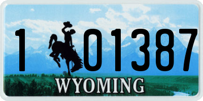 WY license plate 101387