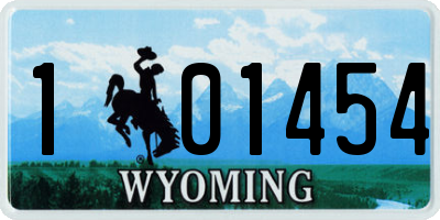 WY license plate 101454