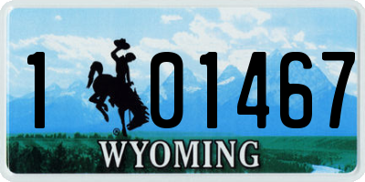 WY license plate 101467