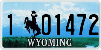 WY license plate 101472