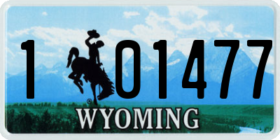 WY license plate 101477