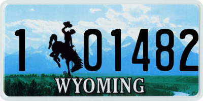 WY license plate 101482