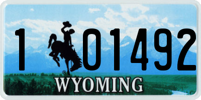 WY license plate 101492