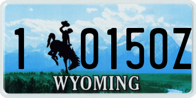 WY license plate 10150Z