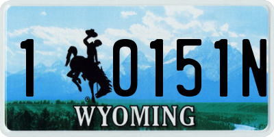 WY license plate 10151N