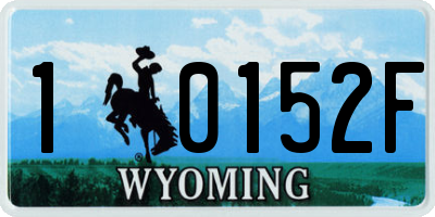 WY license plate 10152F