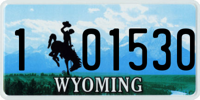 WY license plate 101530