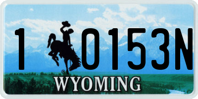 WY license plate 10153N