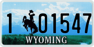 WY license plate 101547
