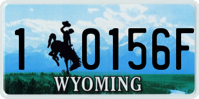 WY license plate 10156F