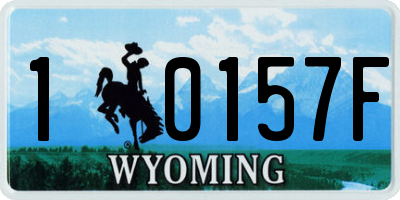 WY license plate 10157F