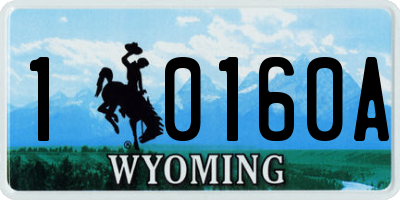 WY license plate 10160A